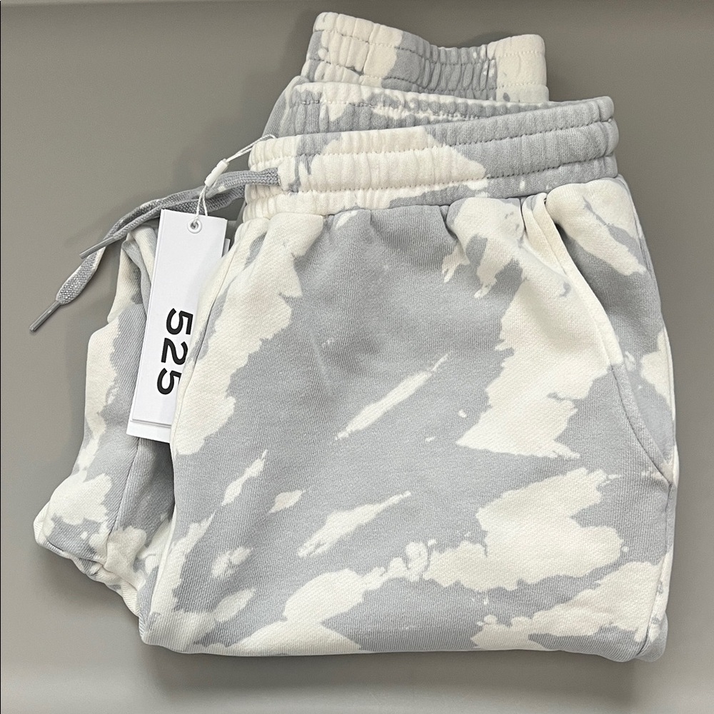 525 America Sweatpant Joggers Ivory/Gray Tie Dye Size Medium NWT